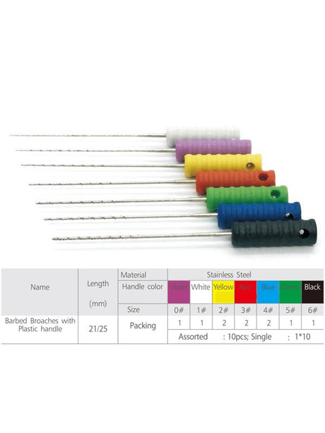 Boîte de 6 broches à pointes barbed ( tire nerf) avec manche en plastique manuel - ootopfti.com