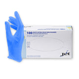 Gants nitrile bleu Jet : sans latex, non poudrés, résistants & hypoallergéniques. Confort pro, excellente adhérence. Boîte de 100, usage médical - ootopfti.com