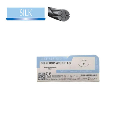 Fil de soie : suture Silk Black (NOIR) en 19mm - ootopfti.com