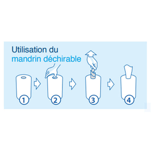Pack de 6 rouleaux de serviettes en ouate de cellulose (450 feuilles) DÉVIDAGE CENTRAL 19,4X23 CM - ootopfti.com
