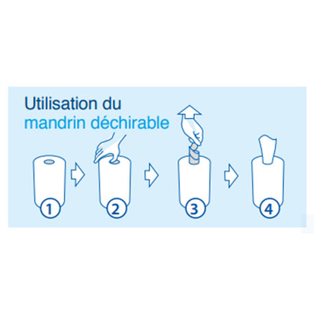 Pack de 6 rouleaux de serviettes en ouate de cellulose (450 feuilles) DÉVIDAGE CENTRAL 19,4X23 CM - ootopfti.com